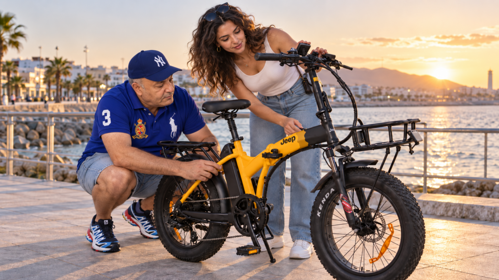 Controllo di una bici elettrica usata prima dell'acquisto